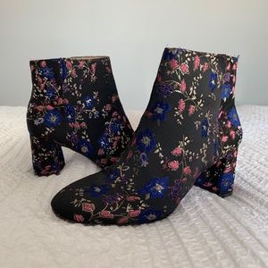 Ann Taylor Embroidered Floral Ankle Boots